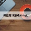 微信足球游戏叫什么(微信足球小游戏)