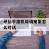 寻仙手游机缘骑宠蛋怎么对话(寻仙手游机缘仙丹怎么获得)