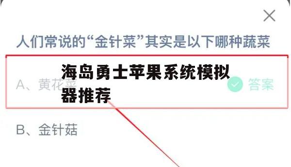 海岛勇士苹果系统模拟器推荐(海岛勇士内置菜单)