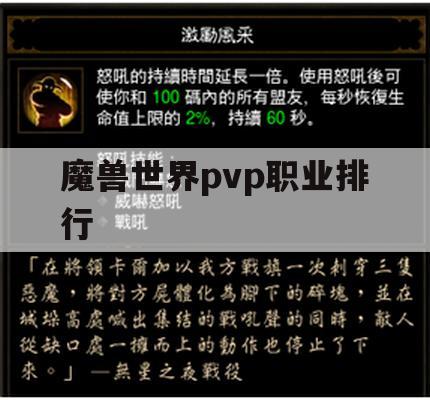 魔兽世界PvP职业排行榜