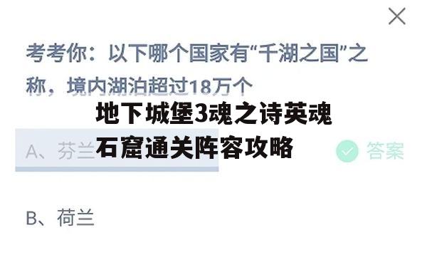 地下城堡3魂之诗英魂石窟通关阵容攻略(地下城堡3魂之诗 英雄)