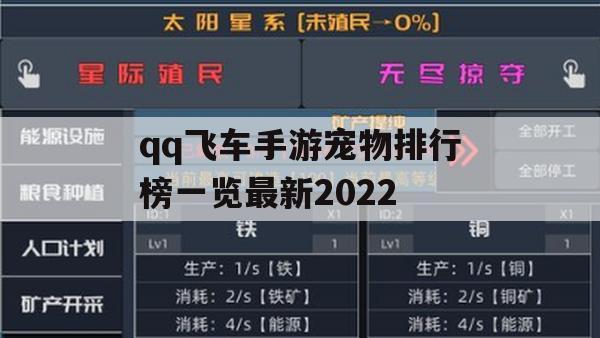 QQ飞车手游宠物排行榜一览最新2022