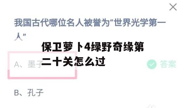 游戏攻略，保卫萝卜4绿野奇缘第二十关怎么过