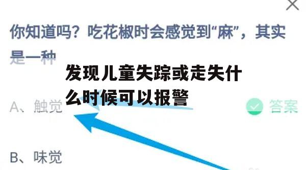 游戏攻略，追寻失踪的孩童——发现孩童失踪或走失时何时报警