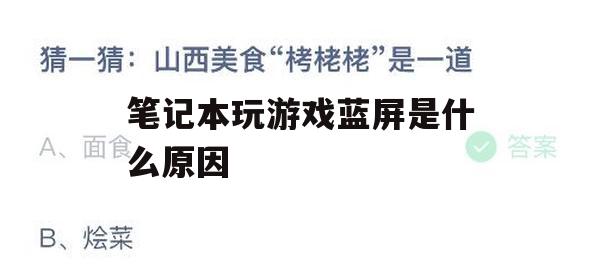 游戏攻略，笔记本玩游戏蓝屏的原因及解决方法