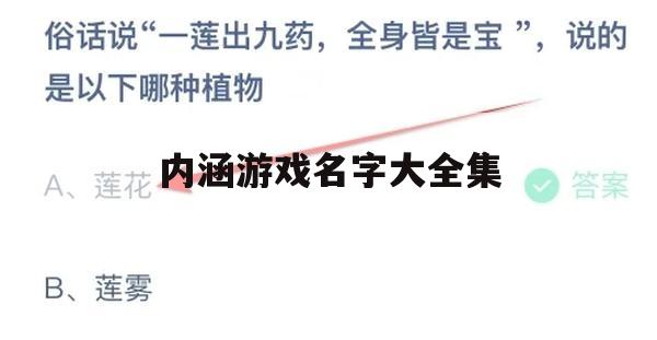 游戏攻略，内涵游戏名字大全集深度解析与玩法指南