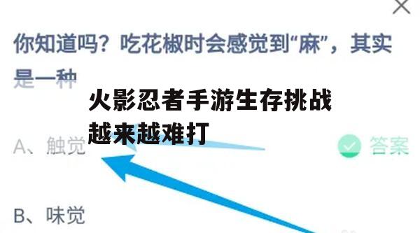 火影忍者手游生存挑战攻略，如何突破难关