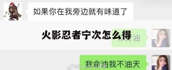 游戏攻略，火影忍者宁次获取攻略