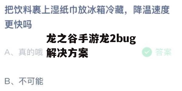 龙之谷手游龙2bug解决方案攻略