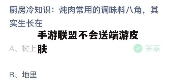 手游联盟为何不赠送端游皮肤？